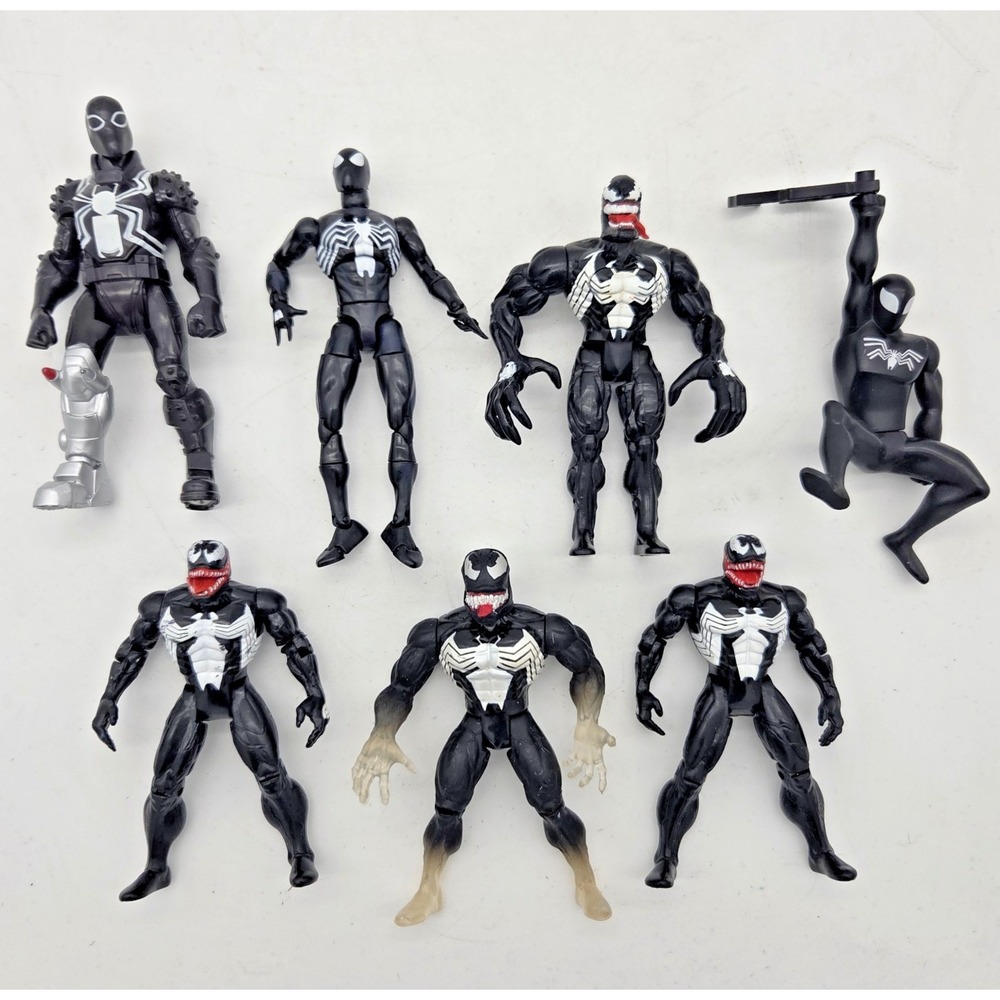 Venom Venomized Spider-Man Action Figures Lot Of 7 Spiderman Carnage ToyBiz